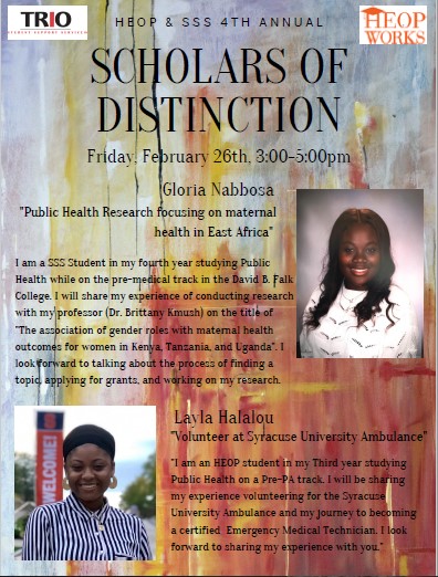 Poster advertising scholars of distinction event.