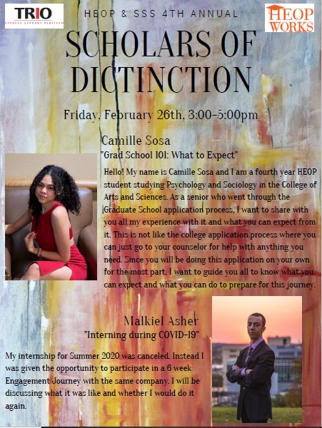 Poster advertising scholars of distinction event.