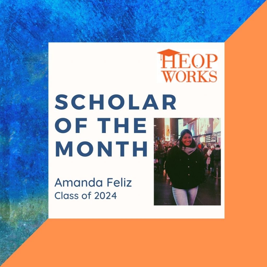 Graphic with photo of the HEOP June Scholar of the Month