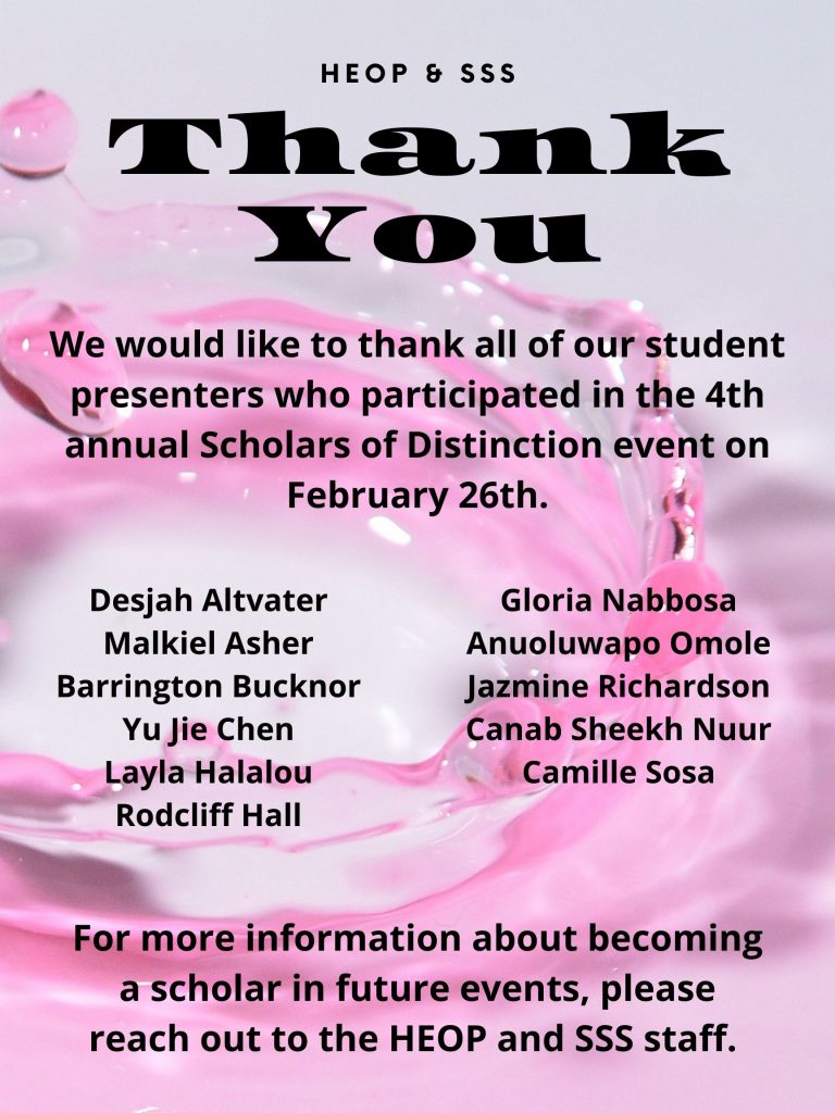 flyer with students names